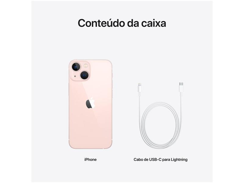 Apple iPhone 13 Mini 256GB Rosa Tela 5,4” - 12MP iOS - iPhone 13